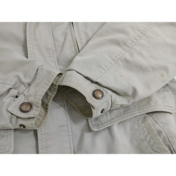 Chore Barn Hunting Field Barn Coat Jacket Bomber Large Plaid Flannel Lined Khaki - Picture 4 of 11